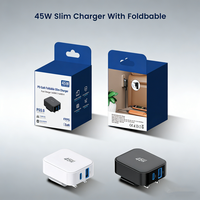 Chargeur pliable Tommox 45W avec prise EU KR, chargeur rapide USB-C pour téléphone, vente en gros de chargeurs USB-C pour iPhone Samsung