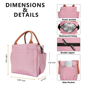 Wholesale Cooler <b>Bag</b> with Side PocketsReusable Leakproof <b>Lunch</b> <b>Bag</b> <b>Tote</b> for Women - Product Image 2