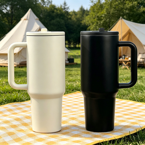 Personalized 40oz Insulated Stainless Steel Tumbler with Handle Double Wall Vacuum Leakproof Travel Mug for Hot and <b>Cold</b> Drinks - Product Image 6