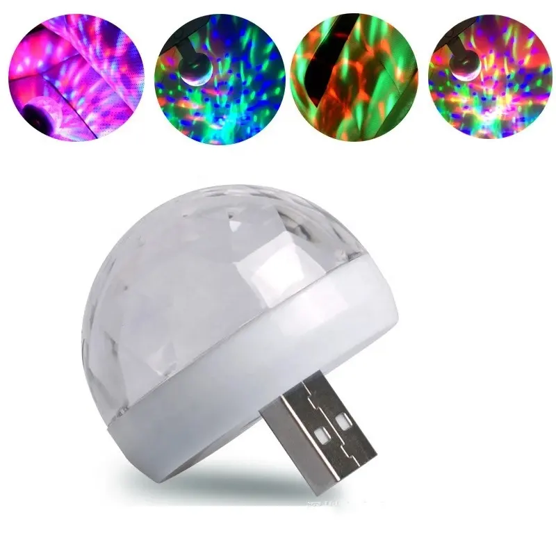 מיני LED קטן Ma gic כדור USB לילה אור DJ שלב אורות רכב פנים מנורת אווירת אוטומטי RGB דקורטיבי אור