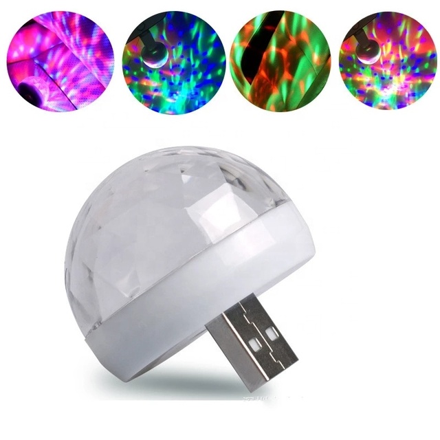 Mini LED Small Ma Gic Ball USB Night Light DJ Stage Lights Car Interior Atmosphere Lamp Auto RGB Decorative Light