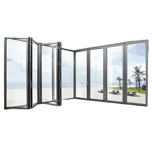 Portes pliantes en verre empilables en alliage d'aluminium de haute qualité, coupe-vent et isolantes thermiquement, adaptées aux jardins de villas. - Product Image 2