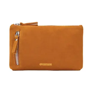 Seenda — portefeuille en cuir suédé pour femmes, Mini-portefeuille marron avec Logo personnalisé, pochette, vente en gros, 2022