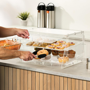 Vitrina acrílica para panadería, caja de repostería de encimera de 2 capas con puerta trasera magnética para pan, pastel, galleta, tienda de donuts, venta al por mayor - Product Image 5