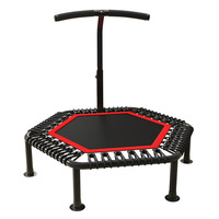Trampolín Hexagonal Plegable de Polipropileno Seguro para Niños, Cama Elástica Interior para Fitness, con Red Protectora, Resistente a la Intemperie