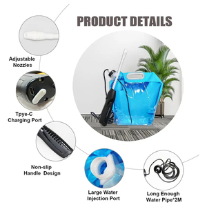 Pulverizador eléctrico con batería portátil, rociador de jardín de plástico tipo C, rociador de mano recargable, boquilla ajustable de 2L, bolsa de transporte - Product Image 6