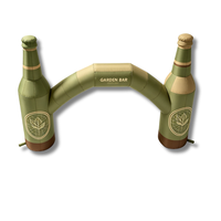 Arche gonflable personnalisée de 6 m avec piliers en forme de bouteilles de vin et de bière, arche gonflable pour la promotion de marques de boissons, décoration d'entrée d'événements