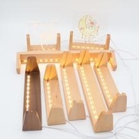 Cadre photo en bois multicolore en forme de U personnalisé pour l'artisanat du bois Boîtes en bois Panneaux muraux avec matériau acrylique durable