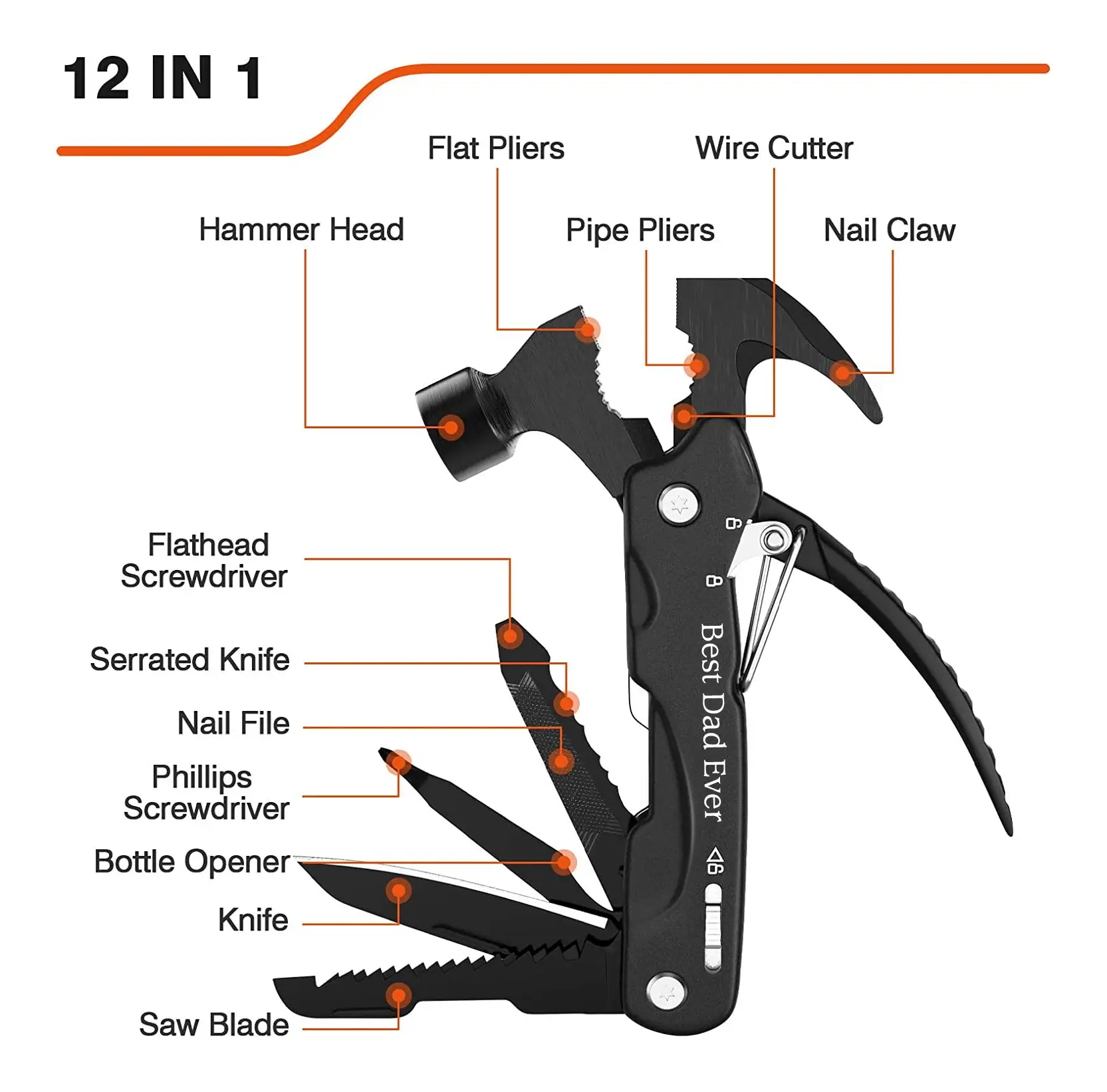 Cá nhân hoá tùy chỉnh khắc búa Multitool dao rìu cho cắm trại chú rể Quà tặng cho anh ta Cha Con Trai Bạn trai người đàn ông