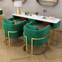 Ensemble table et chaise de manucure Mengyao modèle 9, style moderne et simple, pour salon de manucure, station de manucure simple/double.