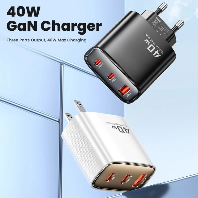 Toocki 40W GaN USB Charger Type C QC 4.0 Quick Charge Dual Type C Fast Phone Charger for Smartphones