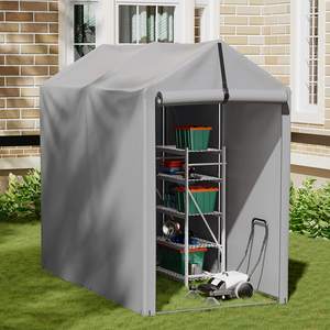 Abri de jardin extérieur 3 x 6 pieds, auvent portable, abri robuste, carport, <span class=keywords><strong>porte</strong></span> à fermeture éclair enroulable, rangement pour vélo, moto, revêtement en PVC - Product Image 4