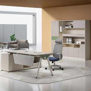 Bureau de direction moderne <span class=keywords><strong>Table</strong></span> de directeur de patron Bureau en L direct d'usine avec armoire latérale - Product Image 5