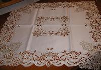 Nappes de Noël non tissées brodées avec motif floral et bougies
