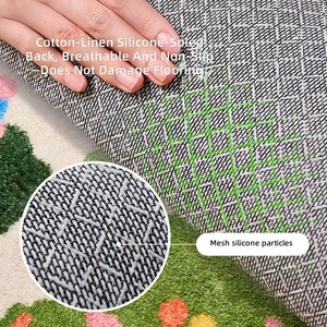 Alfombra de poliéster de felpa con diseño geométrico especial de dibujos animados, resistente a la suciedad, lavable a mano, con base antideslizante, pelo medio, para otoño e invierno. - Product Image 5