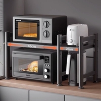 Étagère de rangement multifonctionnelle double en acier inoxydable robuste pour micro-ondes, support de rangement pour vaisselle de cuisine, vente en gros d'usine