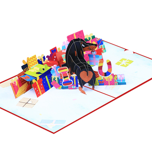 Cane bassotto Super <span class=keywords><strong>papà</strong></span> 3D Pop Up divertenti biglietti di auguri di san valentino regalo di san valentino ottenere <span class=keywords><strong>bene</strong></span> biglietto di ringraziamento - Product Image 2