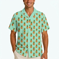 Chemise Hawaïenne Sublimation Ananas Aloha pour Homme – Idéale pour l'Été, les Fêtes Luau et la Plage – Vente en Gros