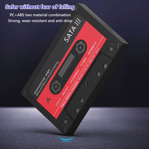 Boîtier externe <span class=keywords><strong>pour</strong></span> <span class=keywords><strong>disque</strong></span> <span class=keywords><strong>dur</strong></span> SSD/HDD SATA 2,5 pouces USB 3.0 Type-C, design rétro cassette, <span class=keywords><strong>pour</strong></span> ordinateur portable et PC, 6 Gbit/s - Product Image 5