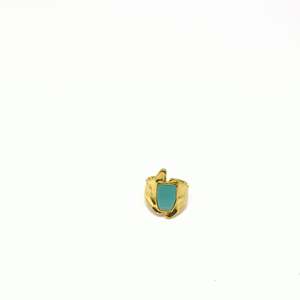 Fashion <b>Ring</b> 316L Stainless Steel PVD Gold Plating Turquoise Stone <b>Statement</b> Jewelry - Product Image 1