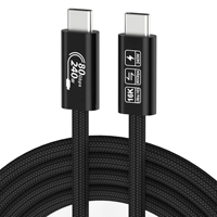 Câble de données Thunderbolt 5 double type C 1M, 40 Gbps, câble USB-C pour moniteur avec vidéo 5K, 100W PD100 5A, blindage HD combiné