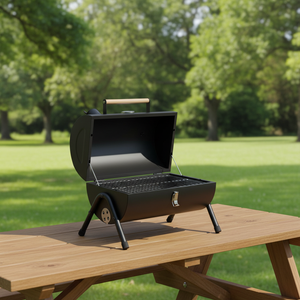 Griglia a <span class=keywords><strong>Carbone</strong></span> Portatile da 15 Pollici, Barbecue da Tavolo con Termometro e Camino per Campeggio, Patio e Tailgating - Product Image 2