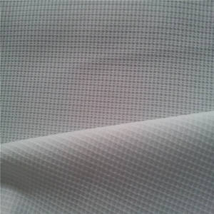 Tissu gaufré en coton blanc tricoté Tissu gaufré en coton personnalisé Tissu gaufré en coton Interlock - Product Image 1