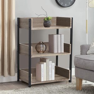 Combohome 3-Tier Bookcase <strong>Small</strong> Storage <strong>Shelves</strong> Industrial Shelving <strong>Unit</strong> for Living Room Bedroom Classroom - Product Image 1