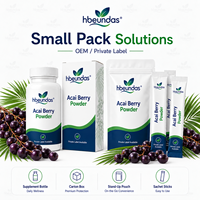 Poudre de baies d'açaï lyophilisées HBEUNDAS en vrac, poudre de fruit d'açaï naturelle de qualité alimentaire pour smoothies et boissons