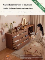 Commode nordique avec table de maquillage intégrée, meuble de rangement pour chambre à coucher, table de maquillage simple, armoire de rangement au pied du lit, bureau d'angle en bois massif SZT024