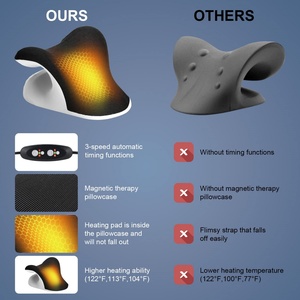 Oreiller chauffant de traction pour le cou et les épaules, pour étirement de la colonne cervicale et relaxation musculaire cervicale - Product Image 1