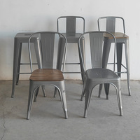 Chaise de salle à manger en fer de style industriel avec dossier Chaise haute de bar pour barbecue et café au lait pour meubles de maison