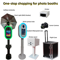 Photomaton portable en métal réglable en hauteur, compatible avec iPad et appareil photo reflex numérique, pour location événementielle (mariages, fêtes et événements commerciaux)