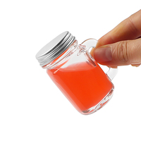 Pot en verre pour bougie de 50ml, petit pot en verre, Mini-poignée