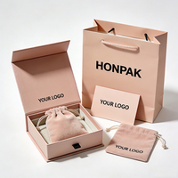 Boîte à tiroir personnalisée, sac en papier, pochette en velours, carte de remerciement, emballage écologique avec logo, emballage de luxe pour marques de bijoux HONPAK
