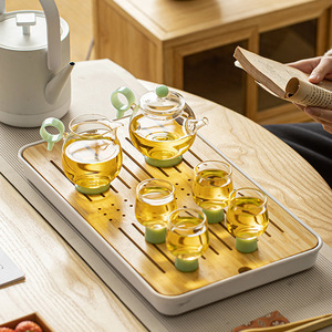 Tasse à thé anti-brûlure en verre borosilicate épais avec poignée, ustensile de service de thé chinois de style traditionnel - Product Image 4