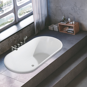 Baignoire encastrée moderne en acrylique pour salle de bain de villa, position fixe, douche d'angle encastrée, décoration - Product Image 2