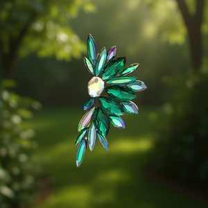 Orecchini a perno con cristalli a forma di pianta per donna, montatura a castone romantica, gioielli con strass bianchi per uso quotidiano - Product Image 2