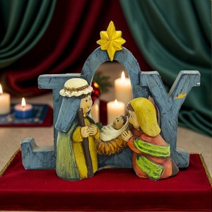 Ensemble de crèche de Noël-Figurines en résine de Noël avec scène de la Sainte Famille, décor de table artisanal pour salon et cadeaux - Product Image 3