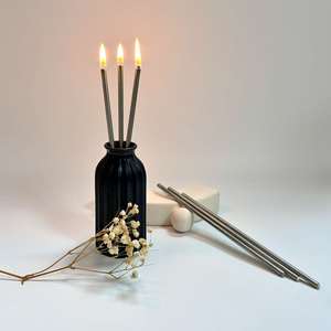 Bougie en métal de style moderne et luxueux, à huile pure, avec mèche en acier inoxydable, mèche de bougie, combustion propre - Product Image 2