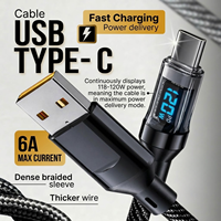 Kabel Charger Tipe C Super Luxe 120W/100W Pengisian Cepat Grosir, Transfer Data 480Mbps untuk Pengisi Daya Ponsel