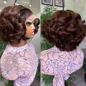 Peluca de Cabello Humano Ondulado Vietnamita Virgen con Frente de Encaje HD 4x4 5x5, Densidad 250, de Lujo, sin Pegamento, para Mujeres Negras, Peluca con Frente de Encaje Económica - Product Image 4