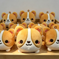 Porte-clés en peluche chien Corgi 10 cm personnalisé OEM, jouet en peluche Kawaii brodé, cadeau promotionnel