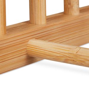 Égouttoir à vaisselle en bambou naturel, support en bois pour assiettes, pour armoire de <span class=keywords><strong>cuisine</strong></span>, 8 fentes, séchoir à tasses et couvercles de casseroles, organisateur, présentoir - Product Image 4