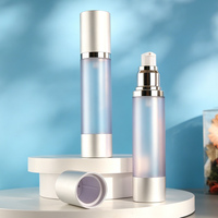 Flacon pompe airless métallique argenté de 50 ml pour encre de tatouage, pigment, rechargeable, dépoli, sans BPA, pour soins de la peau, avec logo personnalisé