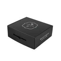 Cajas de Cartón Corrugado Negras para Sombreros Fedora de Lujo, Caja de Envío de Marca con Asa para Camping, con Tapas