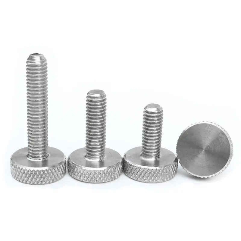 Factory direct cheap high quality custom M3 M4 M6 M8 stainless steel metal plain straight diamond knurled head thumb screw