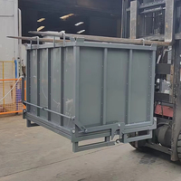 Conteneur à déchets industriel à fond bas pour chariot élévateur, benne à déchargement automatique pour matériaux en vrac et ferraille