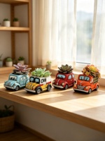 Pot de fleurs miniature rétro coloré en ciment sculpté à la main pour plantes succulentes, décoration de jardin intérieure et extérieure, style vintage classique