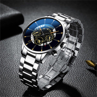 WJ-9611 Montre-bracelet à quartz en acier inoxydable personnalisée pour homme, style simple, cadeau d'affaires unique